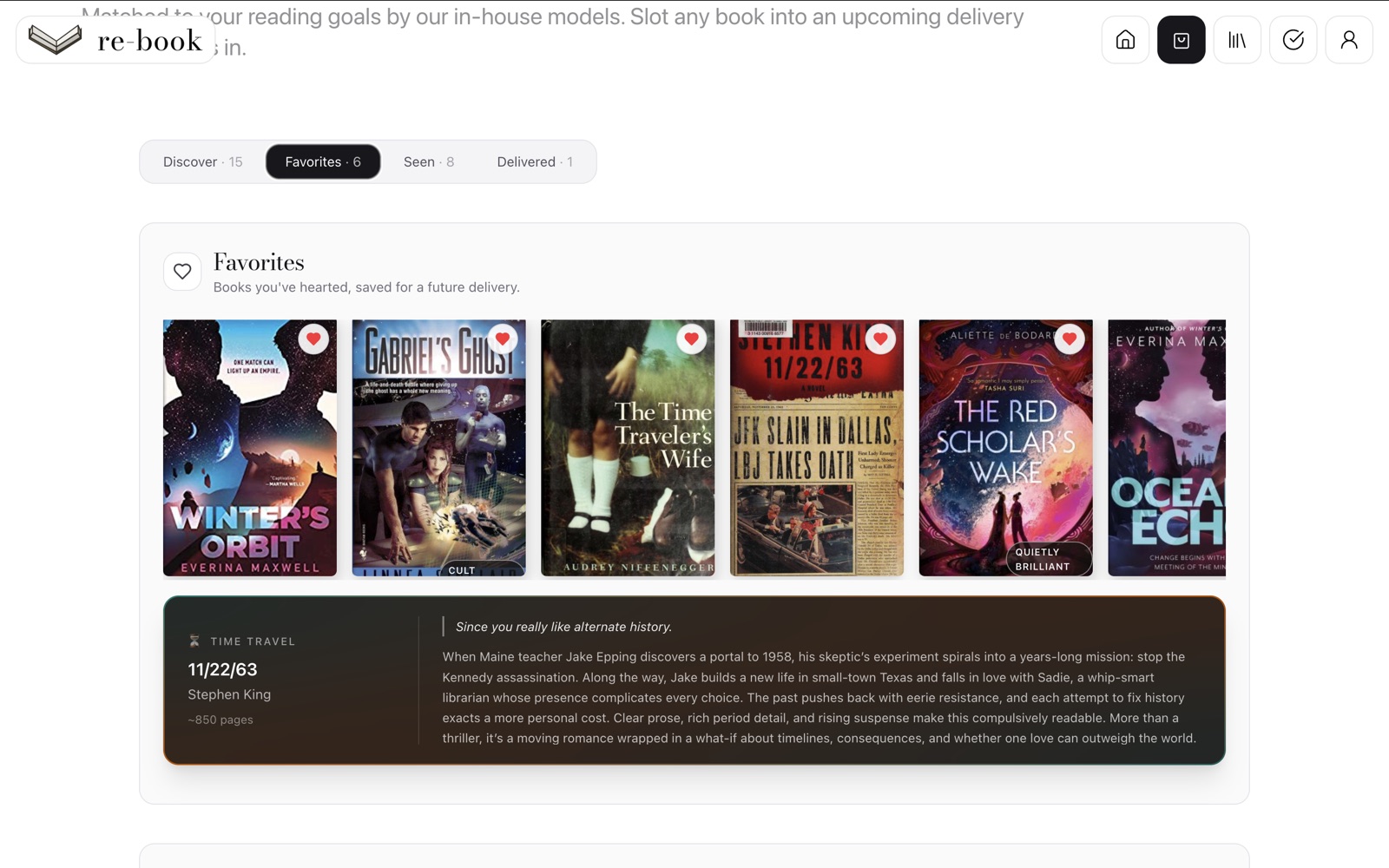 Curation: matched picks with model-written rationale